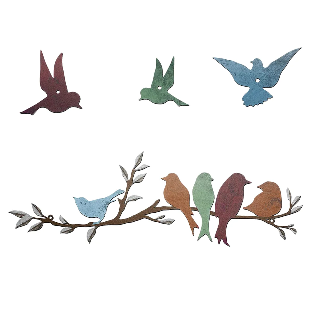 

Bird Branch Wall Decoration Outdoor Iron Birds Metal Branches Ornament Signs