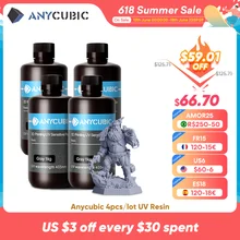 ANYCUBIC 4pcs/lot 405nm UV Resin For LCD 3D Printer Liquid Photopolymer Resin 3D Printing Material 1kg/bottle