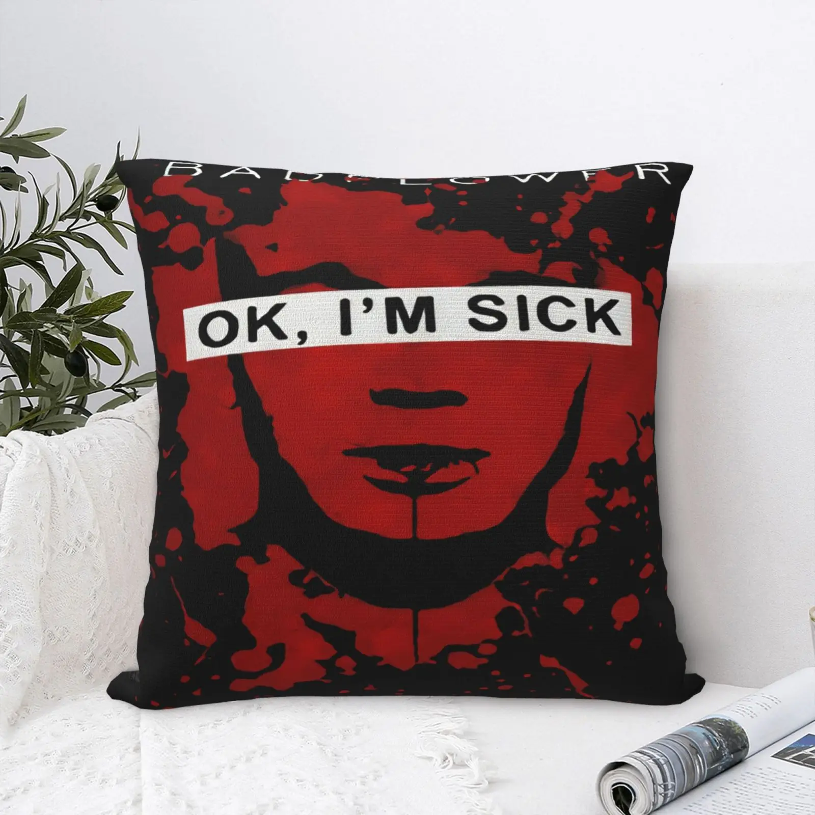 

Badflower Ok Im больной годовщины для подушки, чехол для подушки, милые наволочки, аниме подушка, чехол для кровати дакимакура