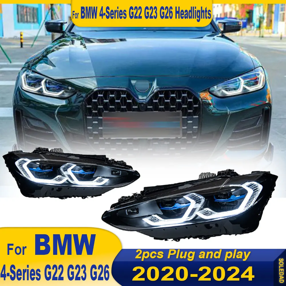 Светодиодные фары для BMW 4 серии G22 G23 G26 2020 2021 2022 2023 2024 динамические указатели