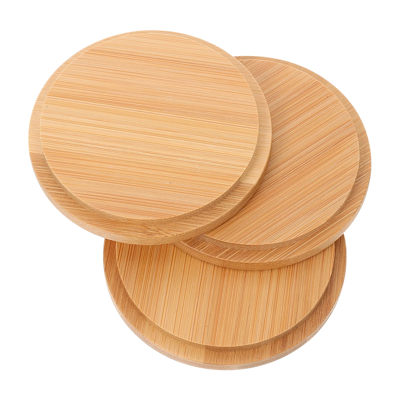 

3 Pcs Water Cup Bamboo Lid Insulation Covers Fresh-keeping Silicone Wooden Dustproof Practical Travel Lids