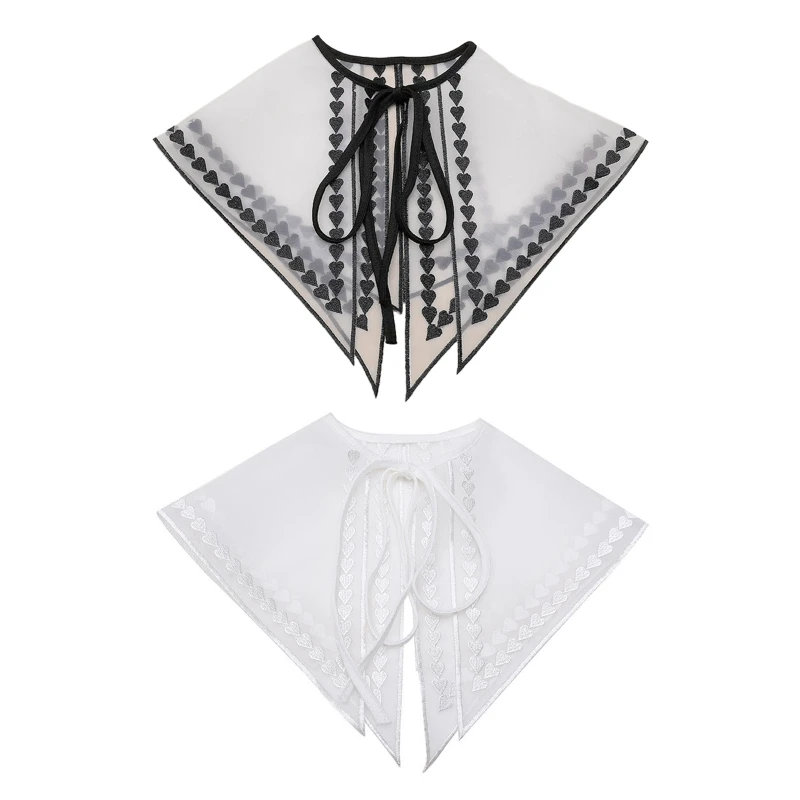 

New style False Collar Gothic Collar Style Embroidery Heart String Dickey Collar