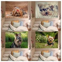 cute mini yorkshire terrier chart tapestry hanging tarot hippie wall rugs dorm home decor