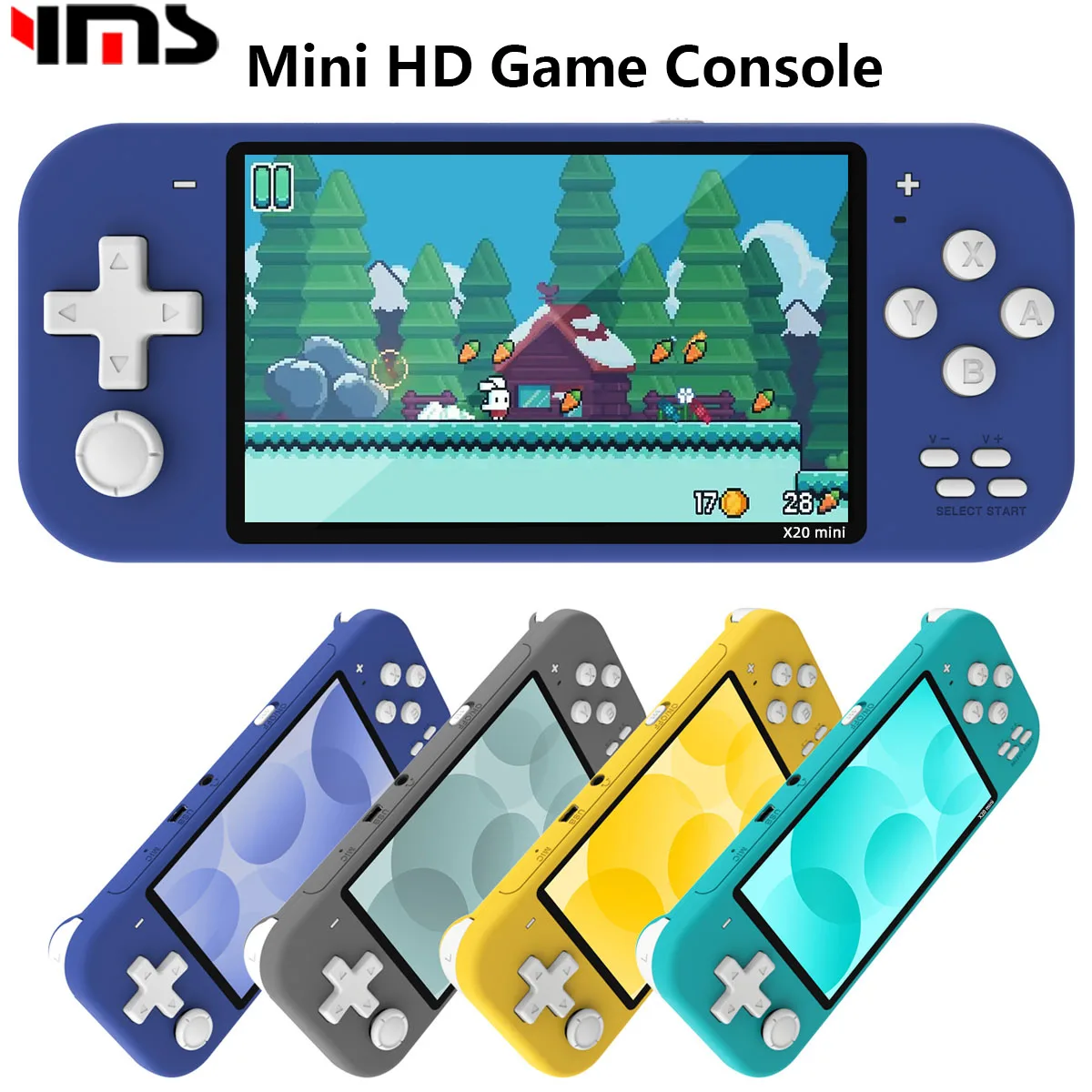 4,3-дюймовая мини-портативная игровая приставка с HD-качеством и встроенными 8 ГБ памяти, предустановленными 1000 играми для MAME/GBC/MD/FC/SFC.