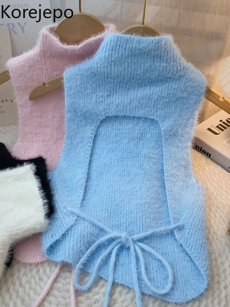 

Женский короткий жилет с высоким воротником, без рукавов