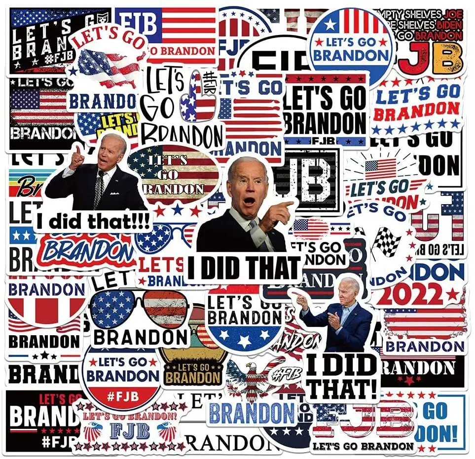 

50pcs Let's Go Brandon Stickers Biden I DID That FJB Stickers for Laptop Phone Case Bottle Computer, Mixed Funny Biden Stickers