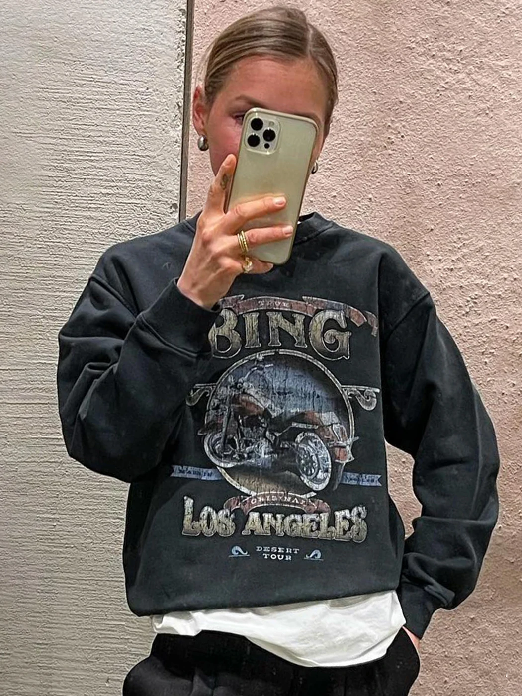 

Женский винтажный свитшот с графическим принтом, Осень-зима 2022