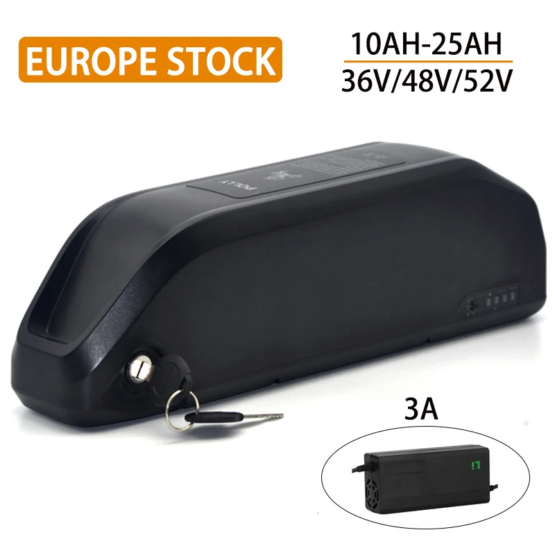 

eBike Battery 18650 Cells Pack 36V 48V 52V 14.5AH 17.5AH 21AH 24.5AH Powerful Electric Bicycle Lithium Battery with3A Charger
