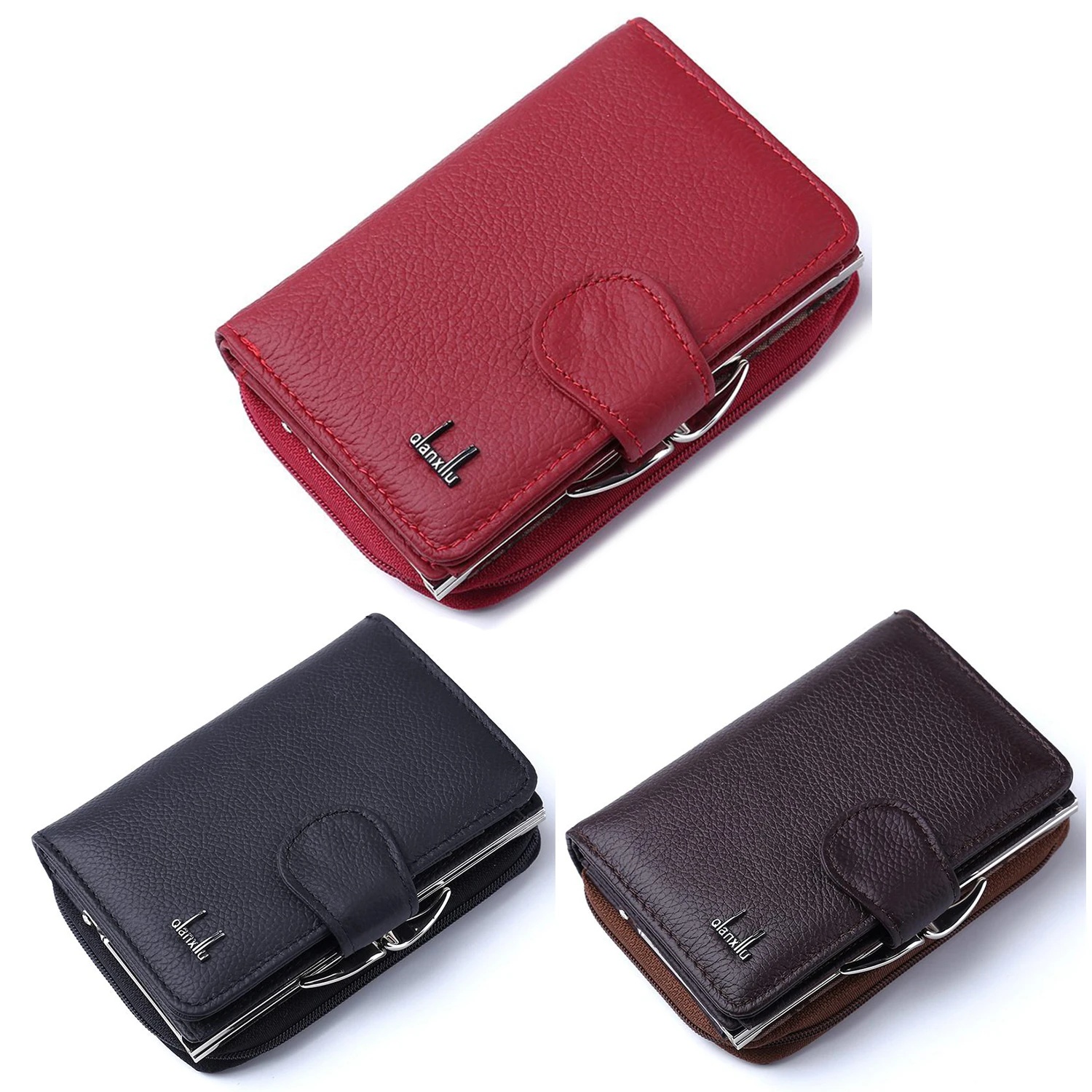 

Qian Xi Lu Women's Wallets Cortex Zipper And Hasp Purses