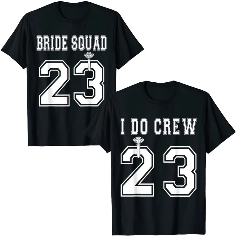 

I Do Crew Bride 2023 Squad Bridal Party Bachelorette Shower T-Shirt Bride-Bachelorette Team Group Tee Top Women's Fashion Outfit