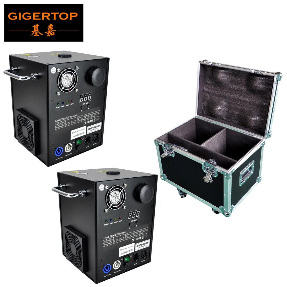 

Gigertop 650W Cold Fireworks Machine DMX Control High Power Cold Spark Fountains LED Display 2IN1 Flightcase Packing
