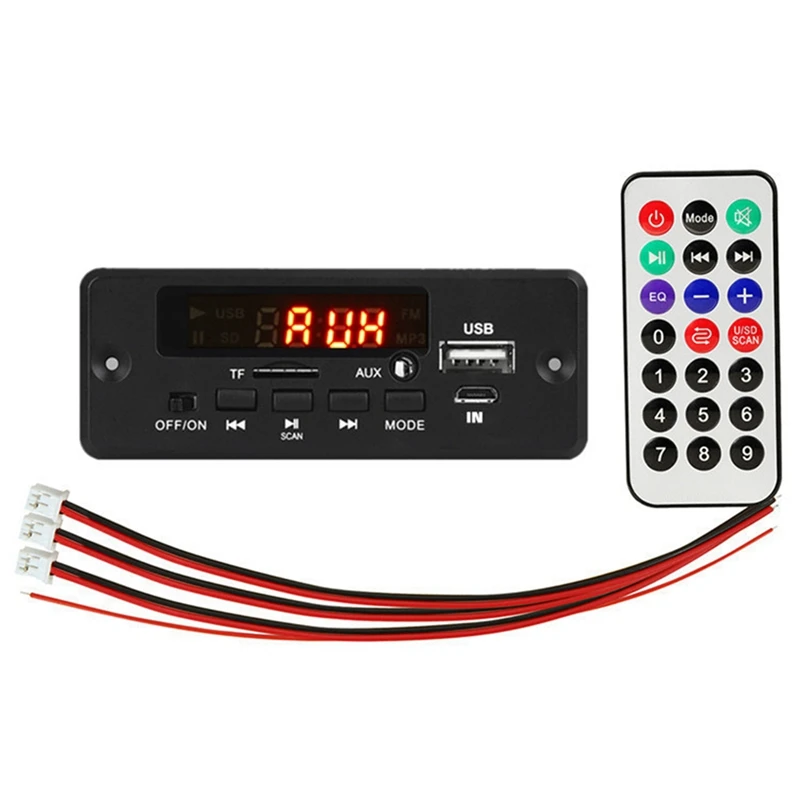 

12V 2X25W Amplifier MP3 Player Decoder Board Bluetooth 5.0 50W Amplifier Car FM Radio Module Support TF USB AUX