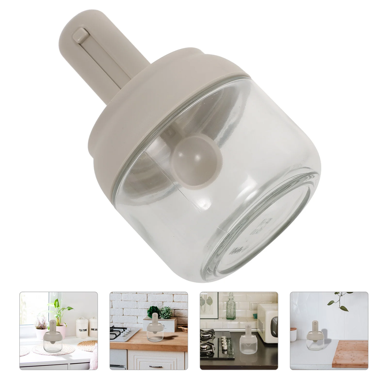 

Condiment Jar Dispenser Pepperwith Spoon Container Holder Seasoning Salt Box Household Canister