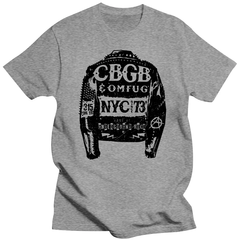 Куртка с заклепками CBGB OMFUG NYC 1973 мужская футболка Underground Punk Rock Band Merch