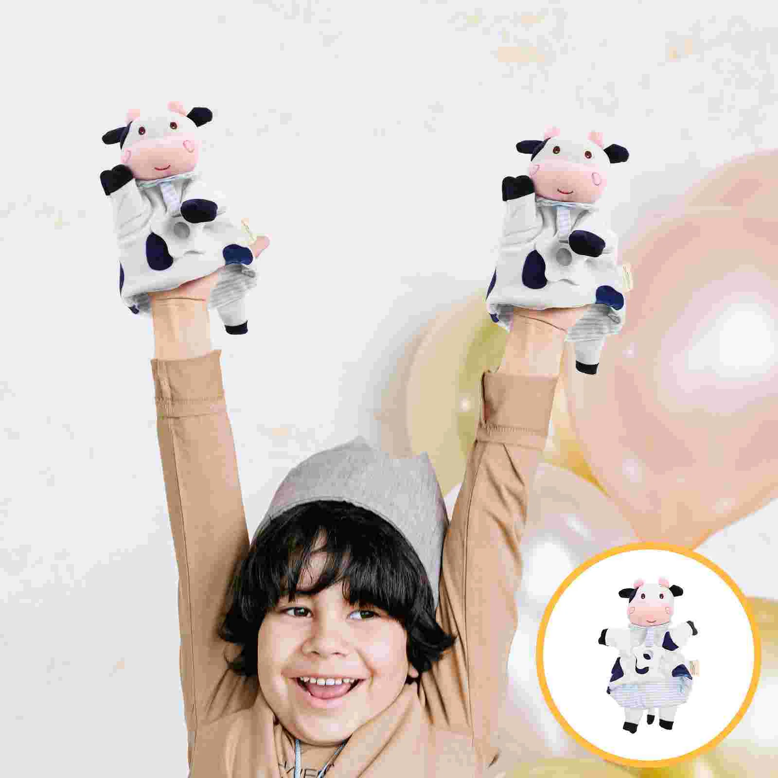 

Baby Soothing Cow Doll Cartoon Cow Design Soothing Hand Puppet Appease Towel