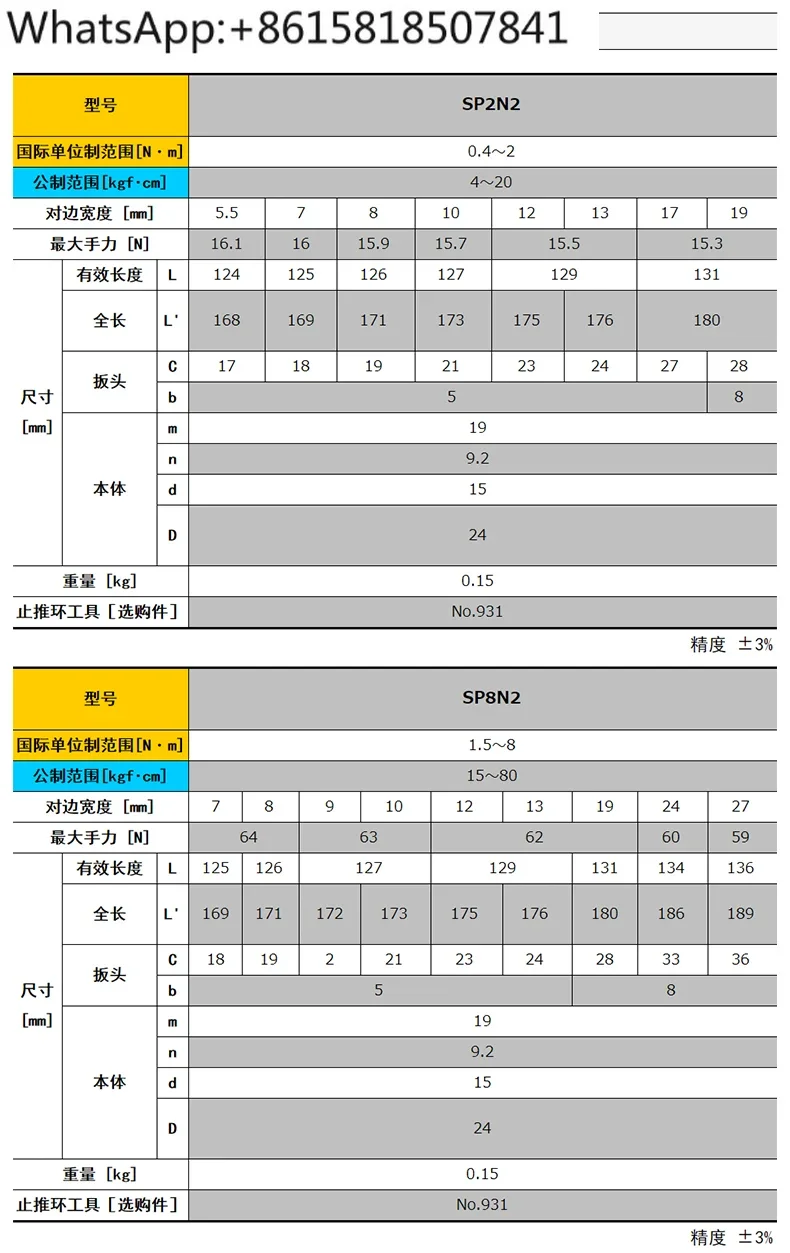 TOHNICHI динамометрический ключ с открытой головкой SP19N 38N2X 8 9 10 11 12 13 14
