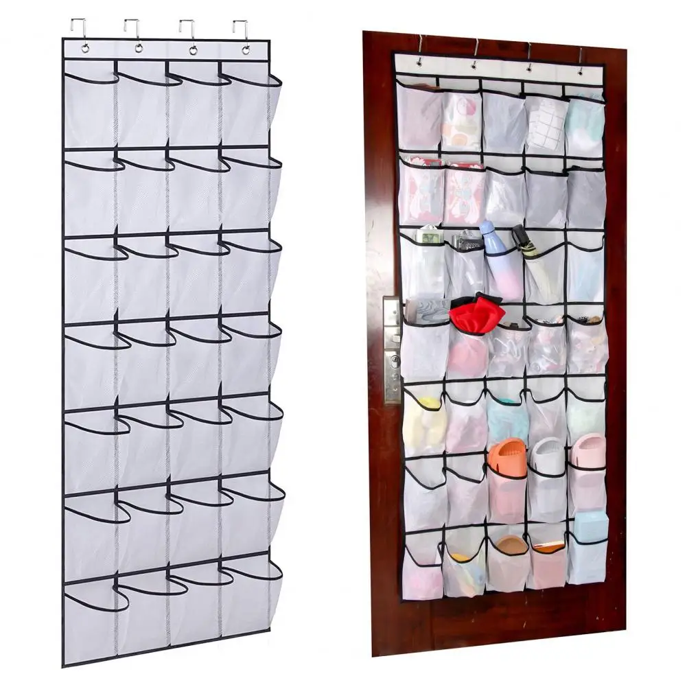 

Door Pouch The Space-saving Household Grids 28 Over Pockets Organizer Supplies Sundries Bag Hanging Storage Mesh Shoe Shoe