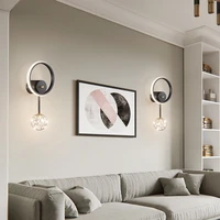 modern light luxury led wall lamp indoor wand lamp bedroom bedside aisle corridor decorative wall lamp black gold home lighting