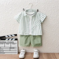 childrens suit 2022 new summer loose baby mens summer three piece suit fresh western style fashionable handsome shirt