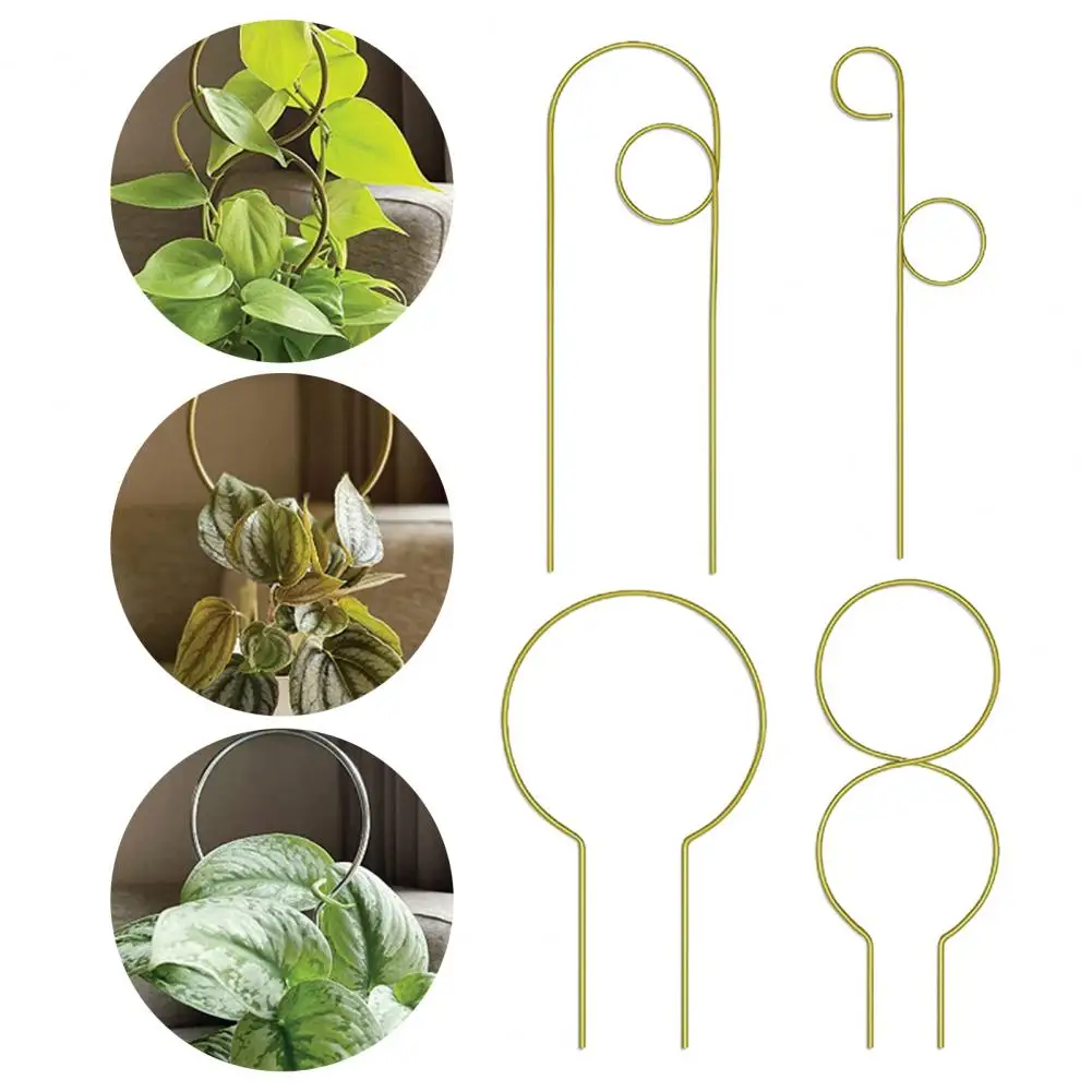 

4Pcs Plant Trellis Metal Plant Support Holder Garden Yard Small Potted Flower Support Stake
