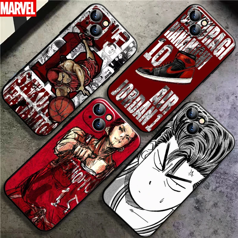 

Sakuragi Hanamichi SLAM DUNK For Apple iPhone 13 12 11 Pro Mini X XR XS Max SE 6 6S 7 8 Plus Phone Case Black Carcasa Back