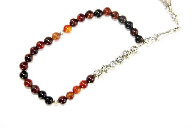 IQRAH İsme Custom 33 pcs Agate Natural Stone Rosary