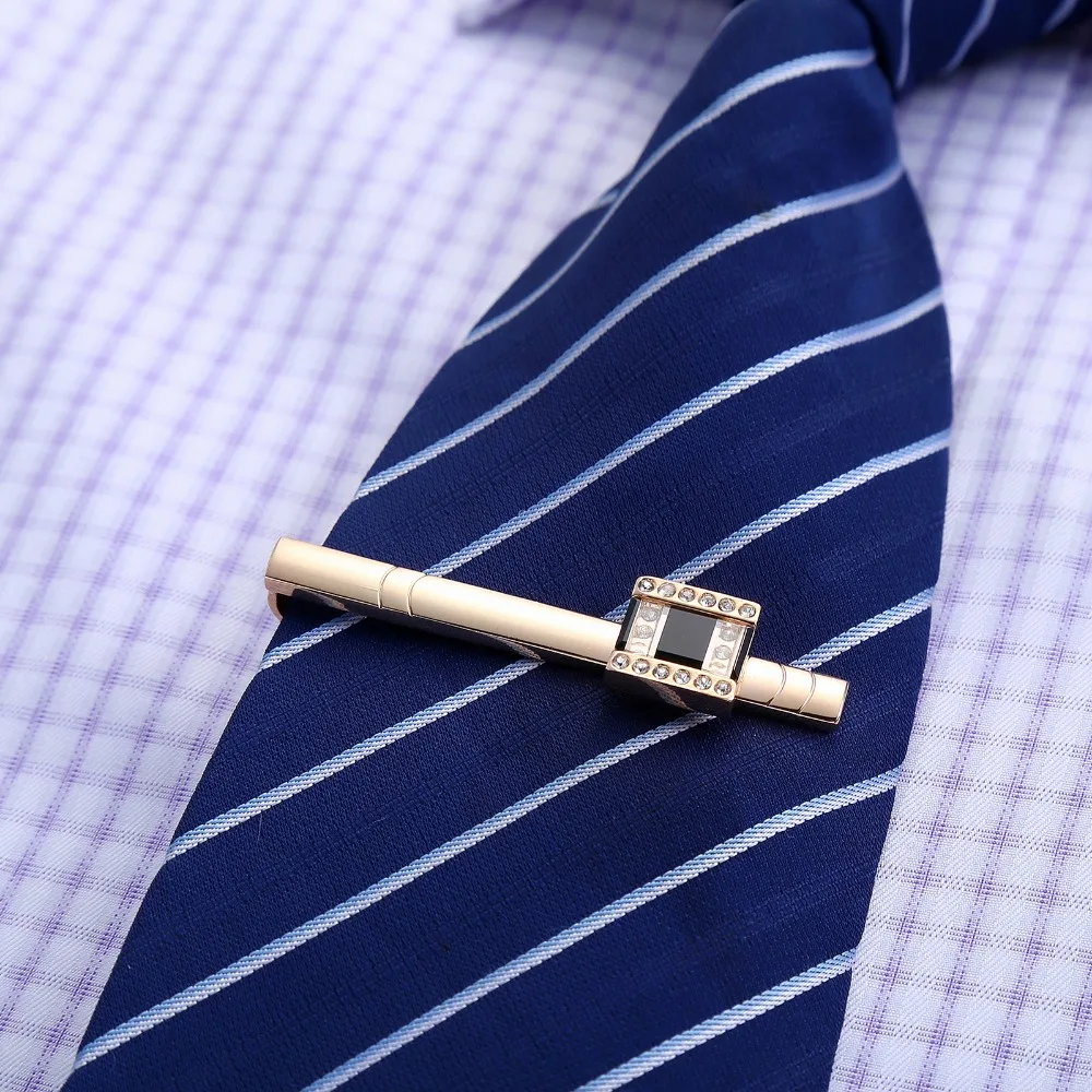 

Custom High Quality Rhinestone Groom Tie Clip Tie Clips Rose Gold Tie Pins Mens Gifts Tie Bar Wedding Meeting Gentleman Jewelry