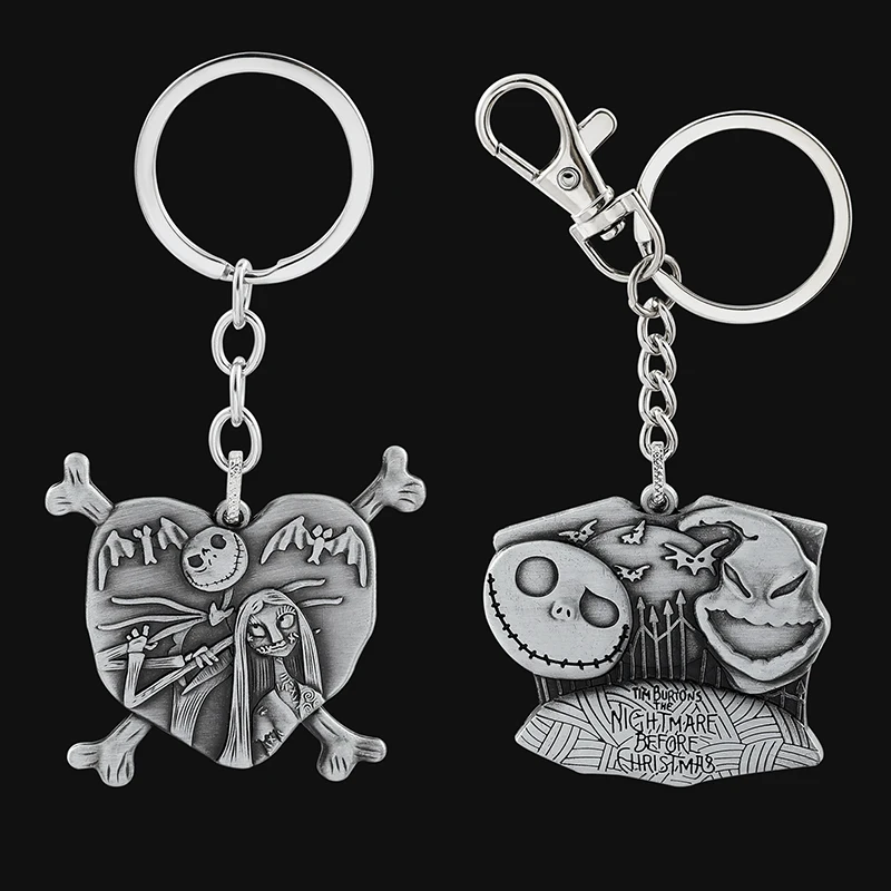 

The Nightmare Before Christmas Jack Skellington Sally Pendant Keychains Anime Accessories Oogie Boogie Man Key Chain Keyring
