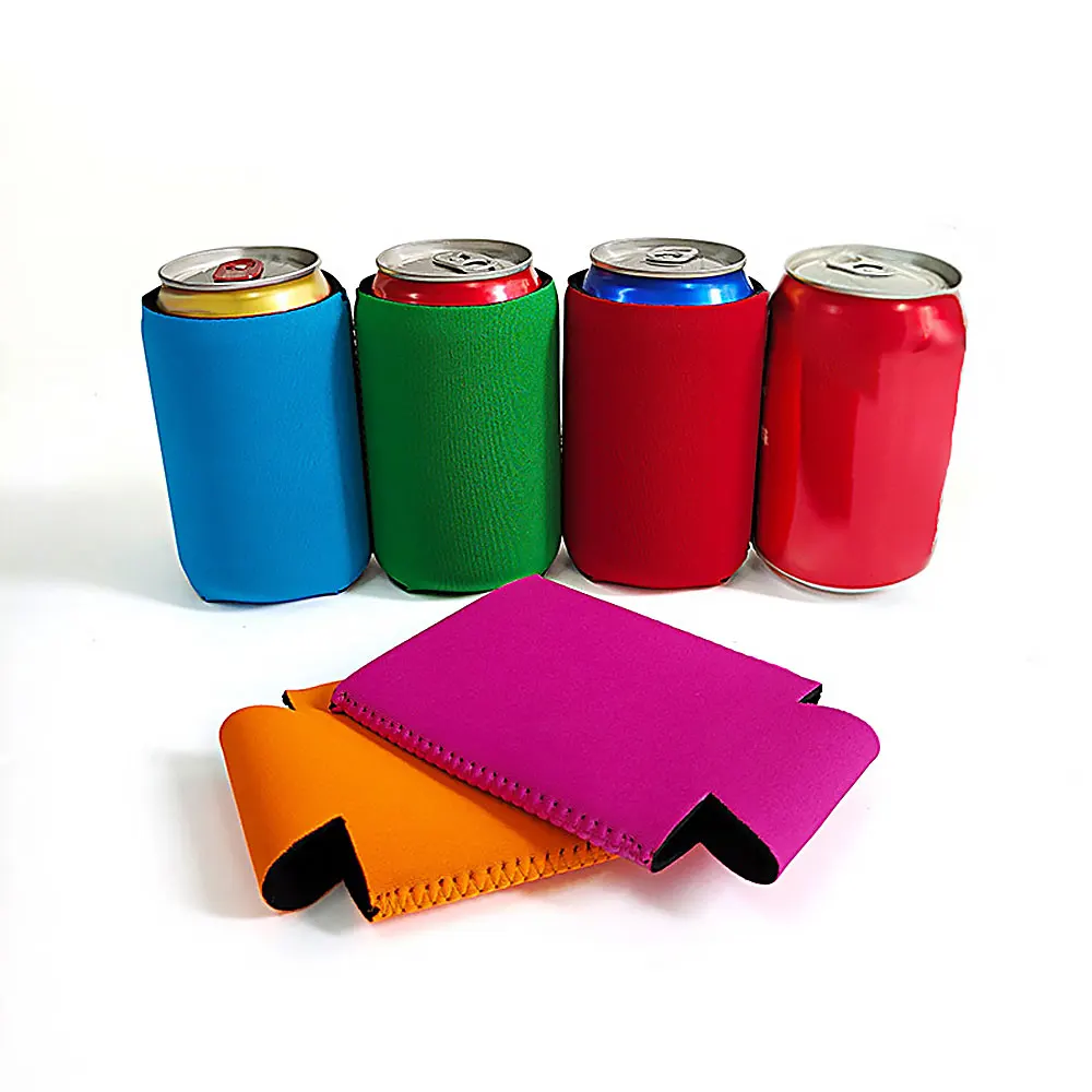 Foldable Blank Can Stubby Cooler Holder Sleeve Sublimation Heat Transfer Portable Rubber Can Cup Beer Mug Cover images - 6