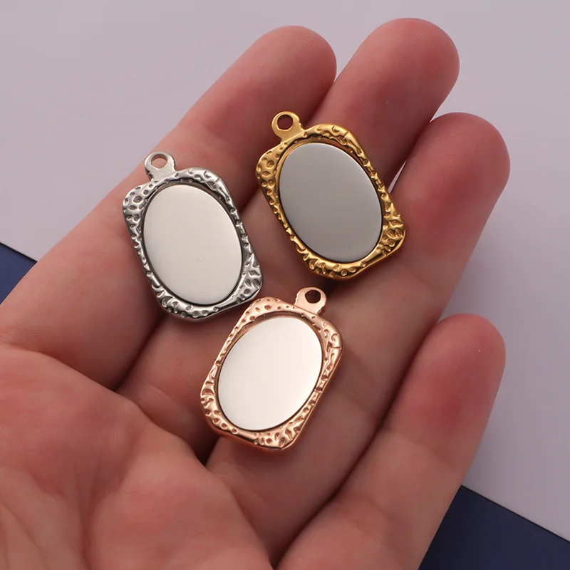

Stainless Steel Mirror Charms Blank For Engrave Rose Gold/Gold/Silver Metal Rectangle Tag Charms High Polished Wholesale 10pcs