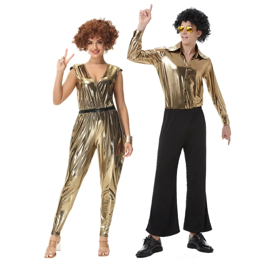 Мужчины Женщины Сексуальный Винтаж 70-х 80-х годов Костюм Хиппи Хэллоуин Косплей