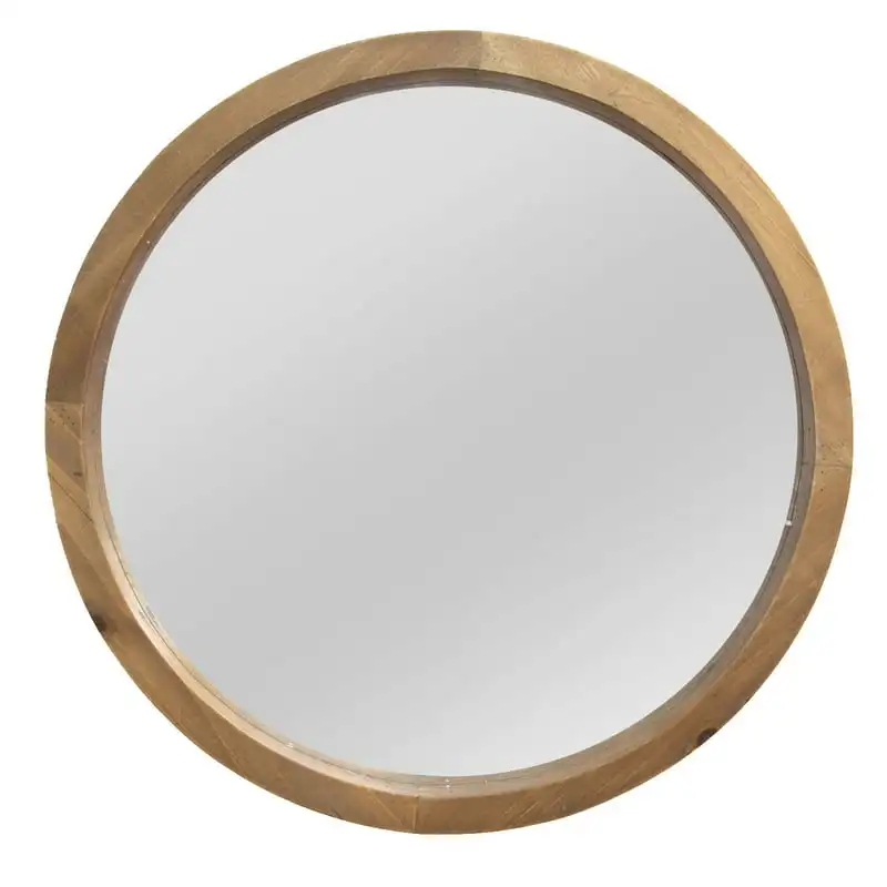

. Attractive Rustic Natural Wood Round Wall Mirror - Perfect Home Decoration for Your Home Interior, Add a Rustic Charm to Your