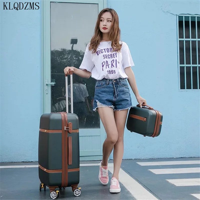 KLQDZMS Fashion Waterproof Luggage Tide 20 Inch Mute Universal Wheel Registration Password Box 22 