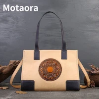motaora genuine leather women luxury designer handbag womens bag casual tote cow leather large capacity ladies shoulder bags