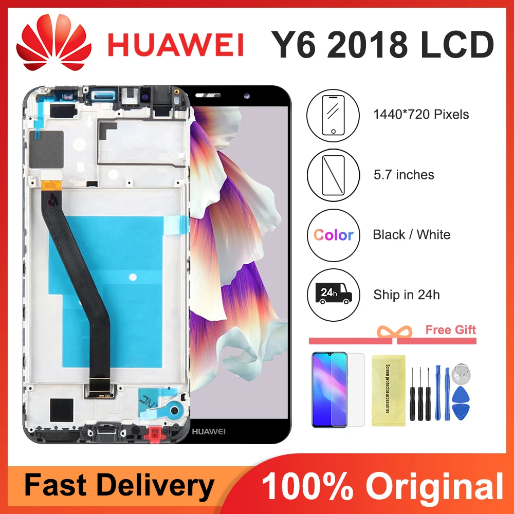 

5.7'' For Huawei Y6 2018 ATU-L11 ATU-L21 ATU-L22 ATU-LX3 DIsplay Touch Screen Digitizer Assembly For Huawei Y6 Prime 2018 LCD