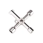 Ключ крестовой 4 в 1, многофункциональный универсальный треугольный ключ для поезда, Электрический шкафчик лифта, клапан, сплав, треугольные квадратные ключи