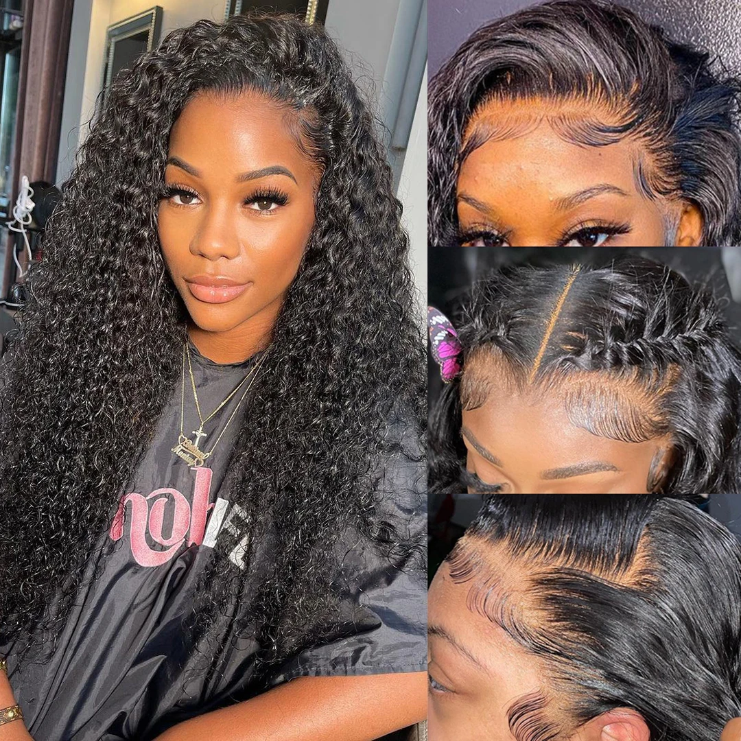 Sunper Queen 40 inch Deep Wave 13x6 Lace Frontal Human Hair Wigs Brazilian Loose Water Curly For Black Women |