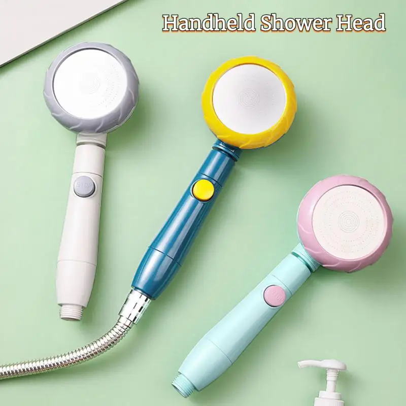 

High Pressure Water Saving Rainfall Shower Handheld Pressurization Shower Head Turbocharged Spray Nozzle Bathroom Accessories