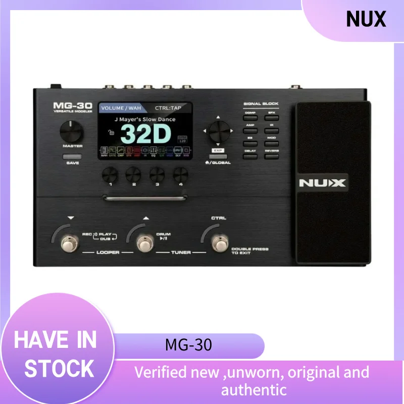NUX MG-30 Pro-Level Моделирующий мультиэффектный процессор HD Модели усилителей Гитарный