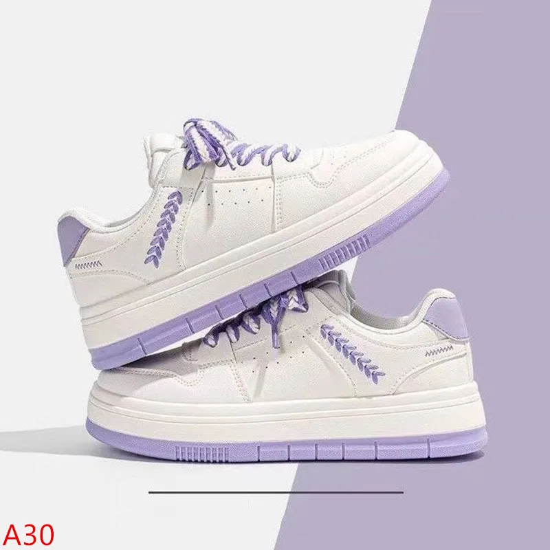 

2023 New Little White Shoes Spring and Autumn Thick Sole Shoes Pop Up Versatile Casual Feet Design Wheat Ear Sports Board Shoes