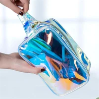 transparent laser cosmetic bag pvc zippere toiletry bags bathroom clear makeup bag pouch vacation makeup tools storage organizer