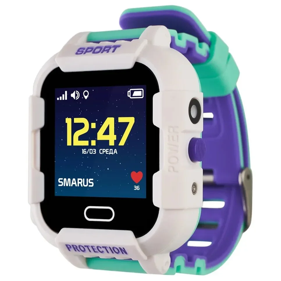 

Умные часы для детей SMARUS kids K6 Водонепроницаемые и противоударные детские умные смарт часы с GPS трекером, черные