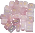 25 шт. Rockcloud, зеленый нефрит, руны, кристалл, гравировка, надпись, кристалл, набор для Wicca, кристаллы, исцеление чакры рейки