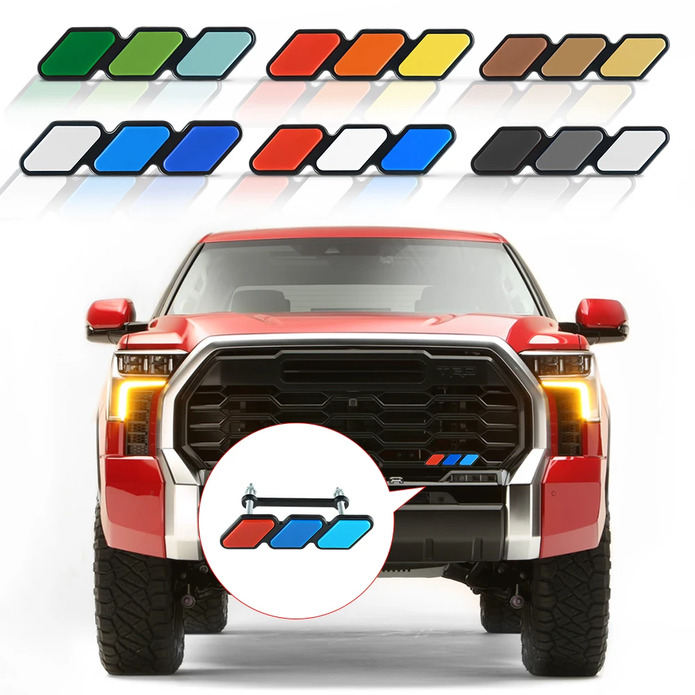 

Tri-color 3 Grille Badge EMBLEM Fits For Toyota Tacoma 4Runner Tundra FJ RAV4 Stickers Decals Auto Accessories Car Styling