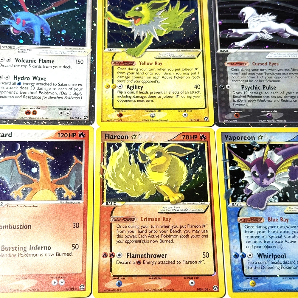 Фото Карты PKM Power Keepers (PK) для прокси-игр: редкие, популярные, хитовые товары, PTCG Flareon # 100 Джолтеонов # 101 Вапореон # 102 Абсол Саламенс/бывший Чаризард # 6 №3