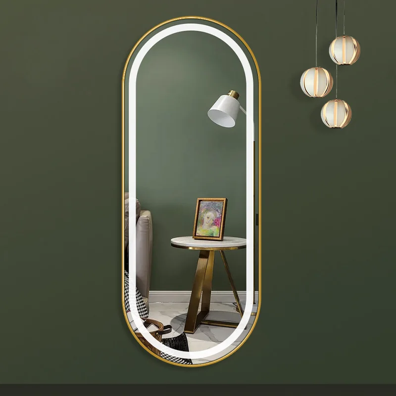 

Aesthetic Oval Wall Mirror Metal Frame Design Dresser Miroir Salon Bathroom Espejos Grandes De Cuerpo Entero Bedroom Decoration