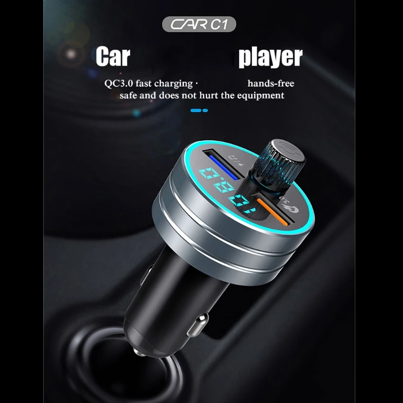 

Bluetooth-compatible 5.0 SUV Car MP3 Player Handsfree Car Kit USB Car Charger Quick Charge 3.0 Dual USB Mobile Car Phone