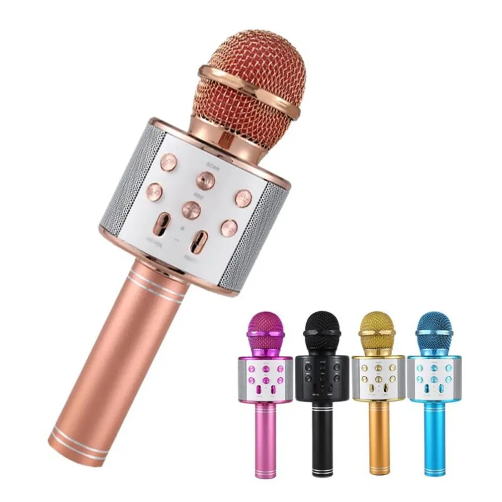 

Разноцветный Bluetooth микрофон для караоке, беспроводной микрофон, профессиональный динамик, ручной микрофон, проигрыватель для вокала, с реко...