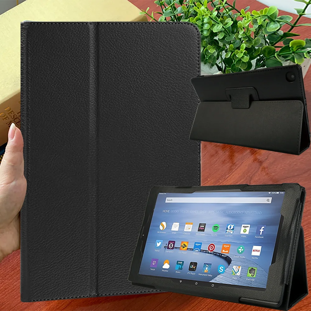 

PU Leather Flip Tablet Stand Case for Fire 7 /Fire HD 8 /Fire HD 8 Plus /Fire HD 10 Drop Resistance Back Support Protect Cover