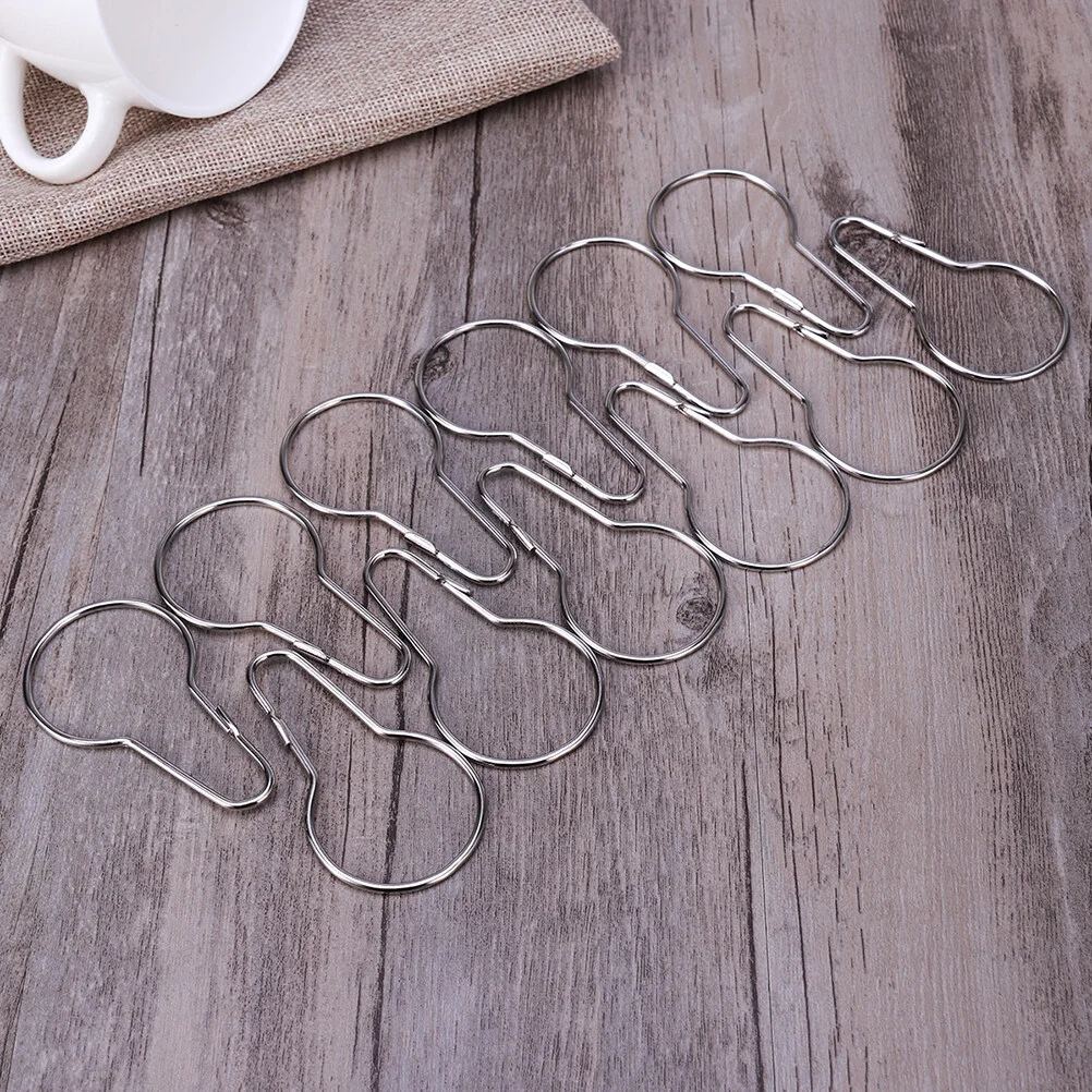 

20 Pcs Shower Curtain Hooks Gourd Shaped Curtain Buckles Rustproof Metal Window Display Hooks (Silver)